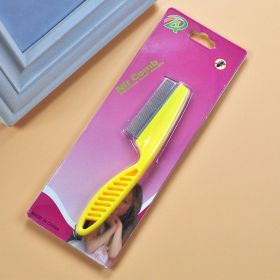 Pet Hair Removal Combs Grooming Brush Dog Cat Puppy Kitty Rabbit Massage Comb Flea Remover Home Pets Care Bath Cleaning Tool - S Yellow Card