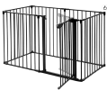 152" Adjustable Safety Gate 6 Panel Play Yard Metal Doorways Fireplace Fence Christmas Tree Fence Gate for House Stairs Gate for Child/Toddler/ Pet/Do