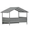 Dog Bed, Pet Bed, Pet Enclosures, Pet Outdoor Furniture, Pet Patio Furniture, Seasonal PE Wicker Pet Furniture, Dog Bed With Canopy - as Pic