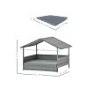 Dog Bed, Pet Bed, Pet Enclosures, Pet Outdoor Furniture, Pet Patio Furniture, Seasonal PE Wicker Pet Furniture, Dog Bed With Canopy - as Pic