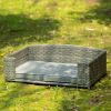 Dog Bed; Pet Bed; Pet Enclosures; Pet Outdoor Furniture; Pet Patio Furniture; Seasonal PE Wicker Pet Furniture; Dog Bed With Cushion - as Pic