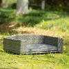 Dog Bed; Pet Bed; Pet Enclosures; Pet Outdoor Furniture; Pet Patio Furniture; Seasonal PE Wicker Pet Furniture; Dog Bed With Cushion - as Pic