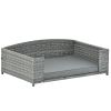 Dog Bed; Pet Bed; Pet Enclosures; Pet Outdoor Furniture; Pet Patio Furniture; Seasonal PE Wicker Pet Furniture; Dog Bed With Cushion - as Pic