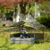 Dog Bed, Pet Bed, Pet Enclosures, Pet Outdoor Furniture, Pet Patio Furniture, Seasonal PE Wicker Pet Furniture, Dog Bed With Canopy - as Pic