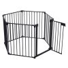152" Adjustable Safety Gate 6 Panel Play Yard Metal Doorways Fireplace Fence Christmas Tree Fence Gate for House Stairs Gate for Child/Toddler/ Pet/Do
