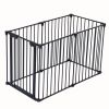 152" Adjustable Safety Gate 6 Panel Play Yard Metal Doorways Fireplace Fence Christmas Tree Fence Gate for House Stairs Gate for Child/Toddler/ Pet/Do
