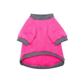 Pet Clothes Fleece-lined Thickened Solid Color Hoodie (Option: Gray Pink-L)