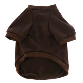 Pet Clothes Fleece-lined Thickened Solid Color Hoodie (Option: Coffee Color-S)